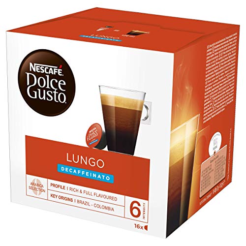 NESCAFÉ Dolce Gusto Lungo Descafeinado - x3 pack de 16 cápsulas - Total: 48 cápsulas