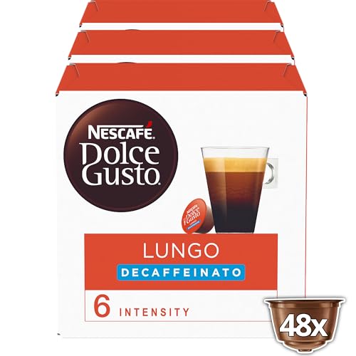 NESCAFÉ Dolce Gusto Lungo Descafeinado - x3 pack de 16 cápsulas - Total: 48 cápsulas