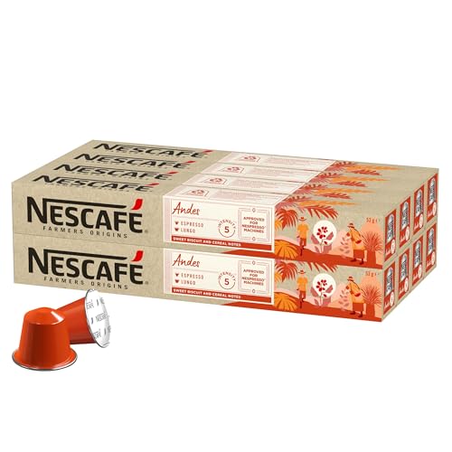 NESCAFÉ Farmers Origins Andes Lungo Cápsulas de Café 8 x 10 Unidades - Aprobado para Máquinas Nespresso