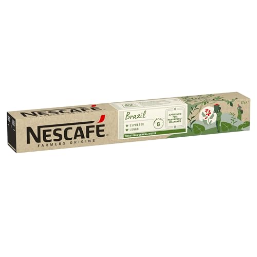 NESCAFÉ Farmers Origins Brazil Lungo Cápsulas de Café 8 x 10 Unidades - Aprobado para Máquinas Nespresso