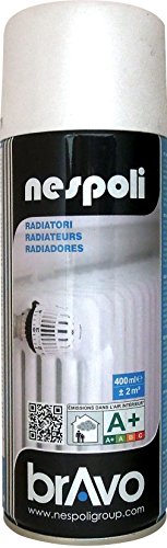 Nespoli Pintura en Spray, Color Blanco Brillante, Especial Radiadores, 400 ml, Acabado Profesional