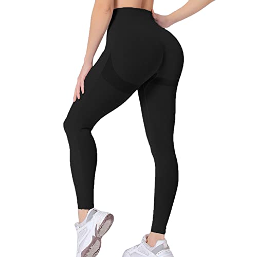 Neteson Leggings Deportivos Mujer Push Up Cintura Alta Mallas Anticeluliticos Sin Costuras Opaco Scrunch Butt Pantalones Gym Yoga Fitness Jogging Entrenamiento