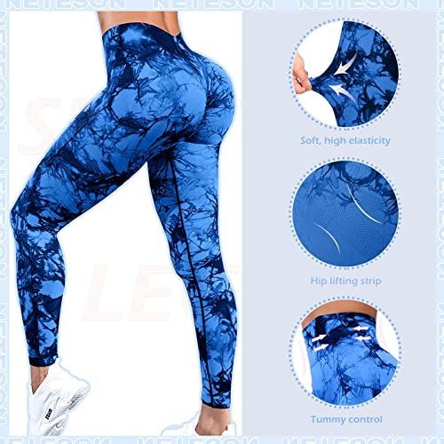 Neteson Leggings Deportivos Mujer Push Up Cintura Alta Mallas Anticeluliticos Sin Costuras Opaco Scrunch Butt Pantalones Gym Yoga Fitness Jogging Entrenamiento