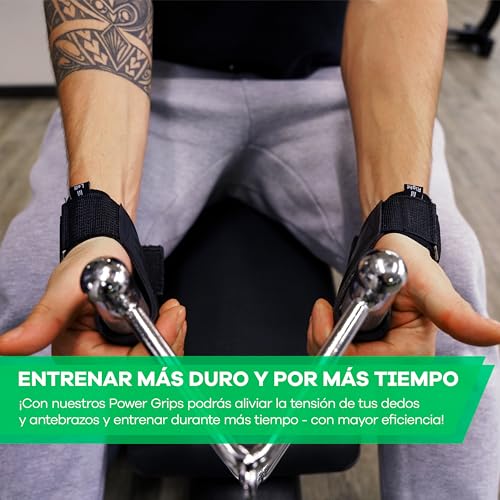 NetroxSports® Power Grips - Lifting Straps Powerlifting - Levantamiento de Pesas - Correas - Agarres para Gym - Agarraderas Gimnasio - Peso Muerto - Bodybuilding Fitness Gimnasio - Mujeres y Hombres