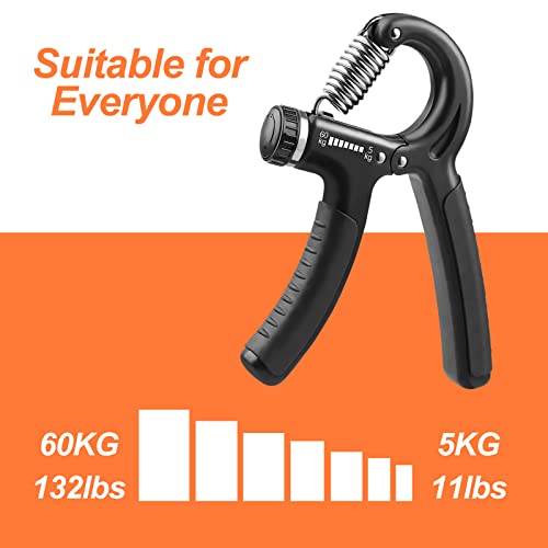 Newaner 2 piezas Hand Grip Strengthener, 5-60kg Ajustable Fortalecedores de Mano Profesional, Grip Antebrazos Fortalecer, Fortalecedor de Agarre para Musculación, Terapia, Aliviar la Presión