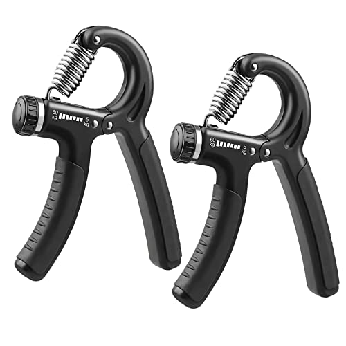 Newaner 2 piezas Hand Grip Strengthener, 5-60kg Ajustable Fortalecedores de Mano Profesional, Grip Antebrazos Fortalecer, Fortalecedor de Agarre para Musculación, Terapia, Aliviar la Presión