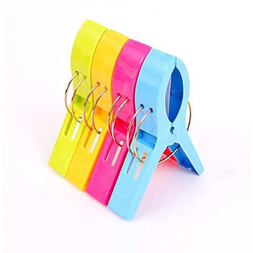 Newaner Grandes Playa Toalla Clips Pinzas de Plástico Fuerte, Durable Resistente Clips, Pinza de la Ropa, Resistentes al Viento, Brillante Color Clips para la Ropa Pesada y el Lavarse(16 pcs)