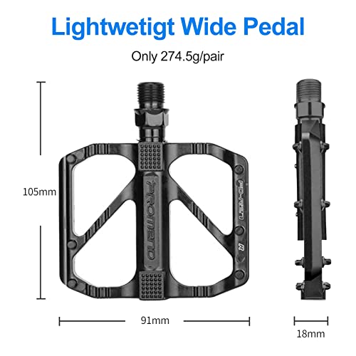 Newaner Pedales Bicicleta MTB con Aleación de Aluminio Rodamiento du Sellado, para Principiantes, Carretera, Ciudad, Plegables, Niños