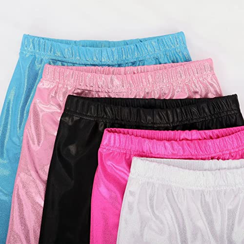 NewL Pantalones para niña para Danza Gimnasia, Pantalones de Gimnasia con Purpurina Brillante (Azul, 11-12 Years)