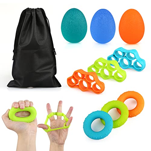 NEWSTYLE Fortalecedores de Agarre de Mano Finger stretcher silicona Pelotas Antiestres Terapia Mano, Entrenador de Dedos, Bolas Mano Alivio Estrés para Ejercicios de Antebrazo