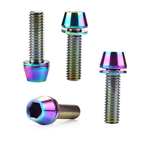 NewZC 6PCS M5 x 18mm Tornillo de Vástago de Bicicleta Pernos Tornillos para Bicicleta Perno de Acero Inoxidable para Potencia de Bicicleta de Montaña de Carretera - Rainbow