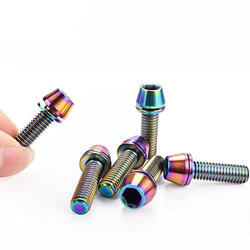 NewZC 6PCS M5 x 18mm Tornillo de Vástago de Bicicleta Pernos Tornillos para Bicicleta Perno de Acero Inoxidable para Potencia de Bicicleta de Montaña de Carretera - Rainbow