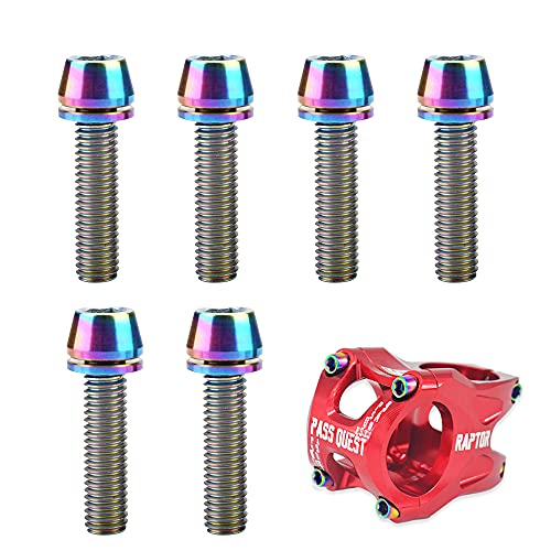 NewZC 6PCS M5 x 18mm Tornillo de Vástago de Bicicleta Pernos Tornillos para Bicicleta Perno de Acero Inoxidable para Potencia de Bicicleta de Montaña de Carretera - Rainbow