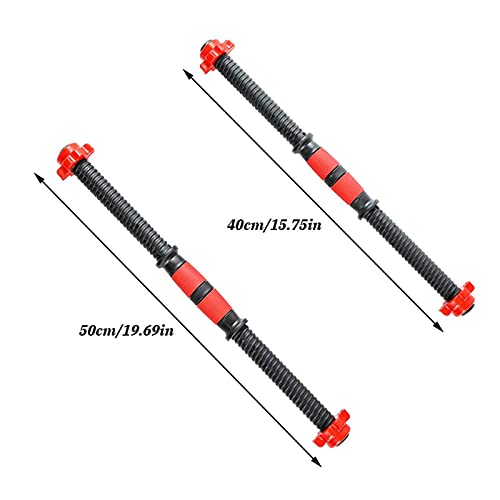 N/H Barra corta para mancuernas, duradera, tubo de conexión de acero, rosca de goma, mango antideslizante para entrenamiento deportivo, orificio de 28-30 mm máx.