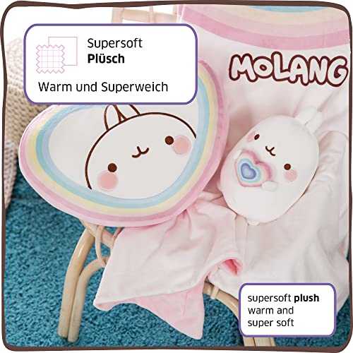 NICI Pantuflas con la Figura de Molang Antideslizantes Tamaño 34-37 M I Zapatillas de Peluche para Niños, Niñas y Adultos I Zapatillas de Peluche Tiernas y Cálidas – 47754