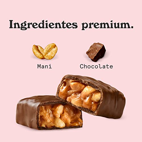 NICKS Peanuts n Fudge Barritas Keto Chocolate Cacahuetes Caramelo 175 Calorías, 3.9 Carbohidratos Netos, Sin Azúcar Añadido Low Carb Dulces Chocolatinas Sin Gluten (15x40g)