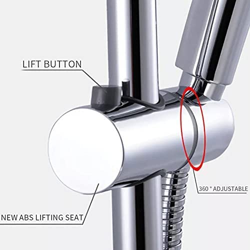 Nicoone Soporte de Ducha de Mano, Soporte Ajustable Para Cabezal de Ducha ABS para un Riel Elevador de Ducha Redondo Estándar de 25 mm