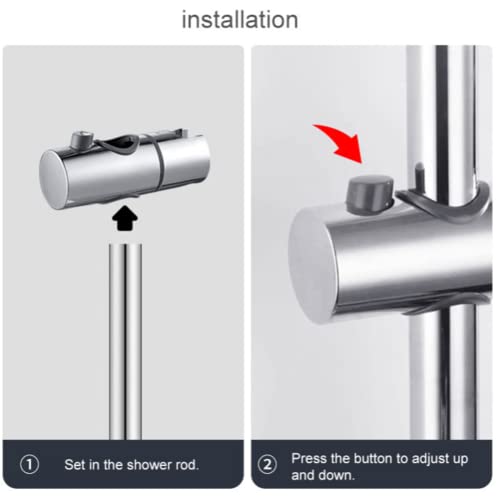Nicoone Soporte de Ducha de Mano, Soporte Ajustable Para Cabezal de Ducha ABS para un Riel Elevador de Ducha Redondo Estándar de 25 mm