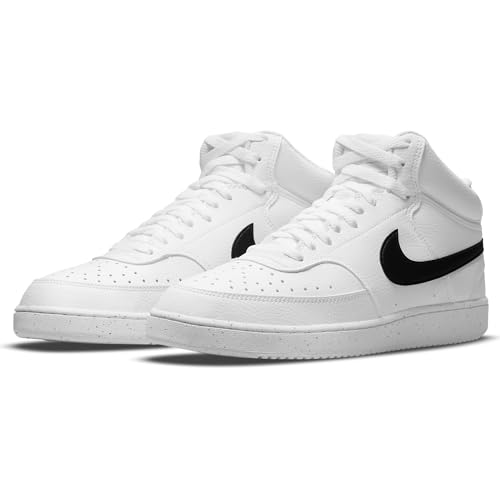 Nike Court Vision Mid Next Nature, Zapatillas de Gimnasia Hombre, White Black White, 43 EU