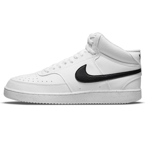 Nike Court Vision Mid Next Nature, Zapatillas de Gimnasia Hombre, White Black White, 43 EU