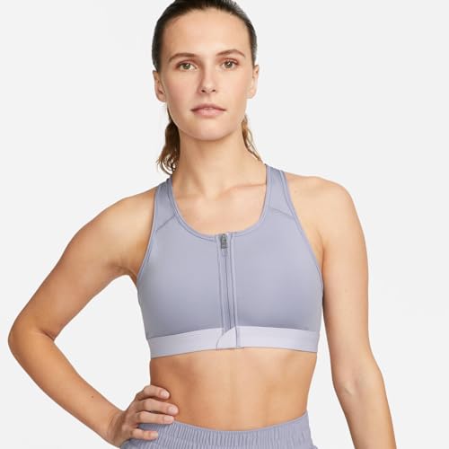 NIKE DD1205-519 W NK DF SWSH Zip Front Bra Sports Bra Mujer Negro Tamaño M