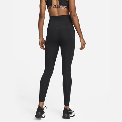 NIKE DM7278-010 W NK One DF HR TGHT Leggings Mujer Black/White Tamaño M