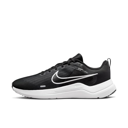 NIKE Downshifter 12, Zapatillas Hombre, Black White Dk Smoke Grey Pure Platinum, 41 EU