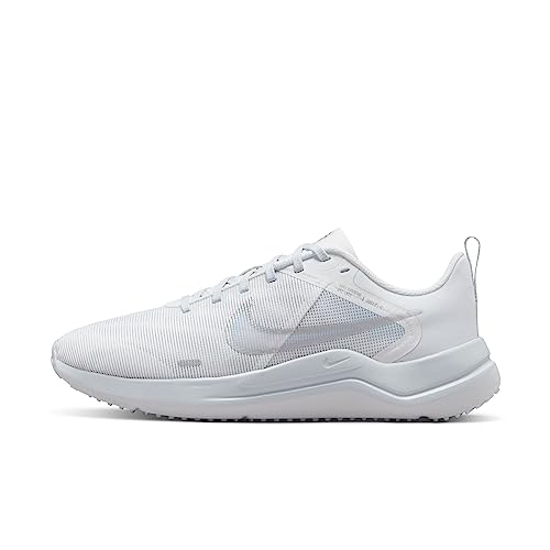 NIKE Downshifter 12, Zapatillas Mujer, White Metallic Silver Pure Platinum, 37.5 EU