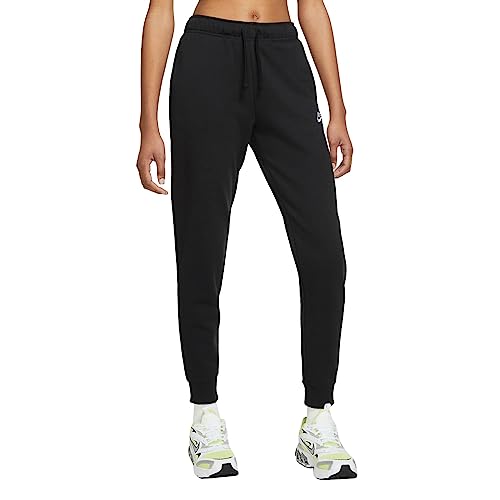 NIKE DQ5191-010 W NSW Club FLC MR Pant STD Pants Mujer Black/White Tamaño S