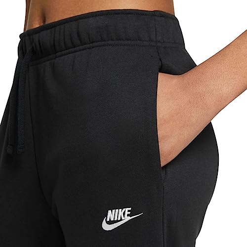 NIKE DQ5191-010 W NSW Club FLC MR Pant STD Pants Mujer Black/White Tamaño S