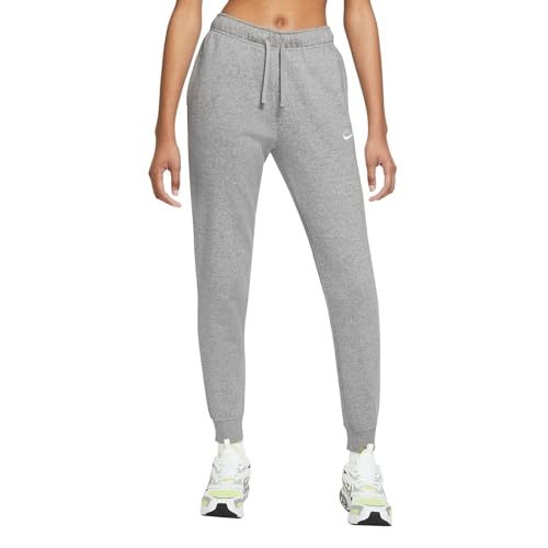 NIKE DQ5191-063 W NSW Club FLC MR Pant STD Pants Mujer DK Grey Heather/White Tamaño S