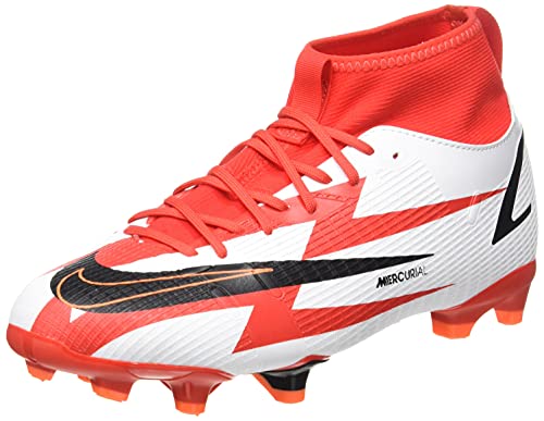 Nike Jr. Mercurial Superfly 8 Academy CR7 MG, Soccer Shoe, Chile Red/Black-White-Total Orange, 36 EU