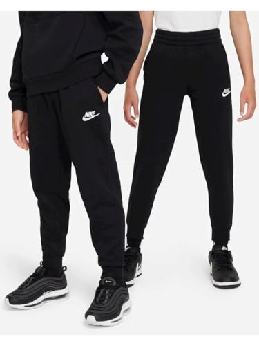 Nike K NSW Club FLC JGGR LBR Pants, Black/White, 12-13 años Unisex