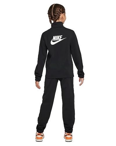 NIKE K NSW Tracksuit Poly FZ HBR, Negro/Negro/Blanco, 9-10 años Unisex