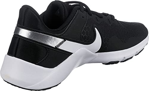 NIKE Legend Essential 2, Low Top Hombre, Negro Black White Metallic Silver, 44 EU