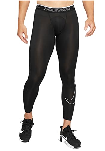 Nike M NP DF Tight Leggings, Black/White, L Mens