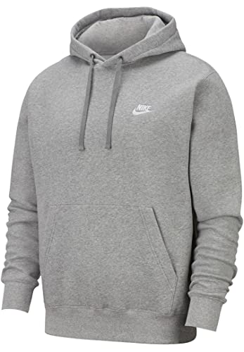 Nike M NSW Club Hoodie Po BB Sudadera con Capucha, Hombre, Gris (Dk Grey Heather/Matte Silver/White), S