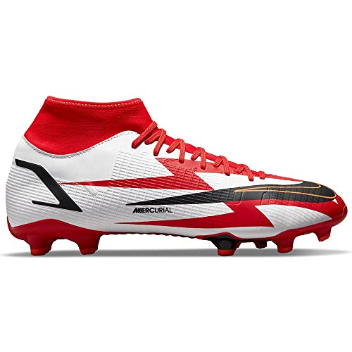 Nike Mercurial Superfly 8 Academy CR7 MG, Soccer Shoe Unisex Adulto, Chile Red/Black-White-Total Orange, 42 EU