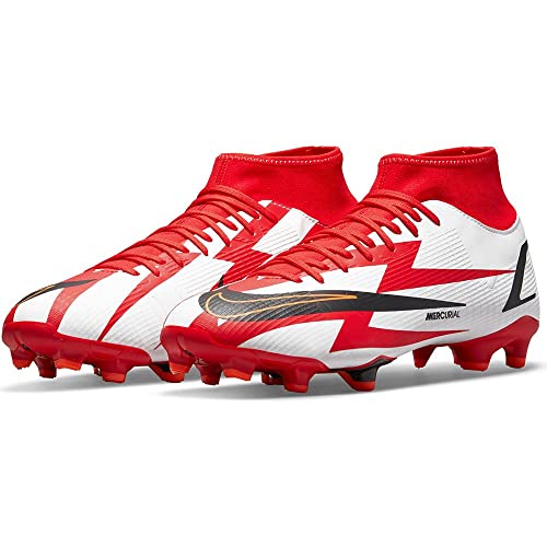 Nike Mercurial Superfly 8 Academy CR7 MG, Soccer Shoe Unisex Adulto, Chile Red/Black-White-Total Orange, 42 EU