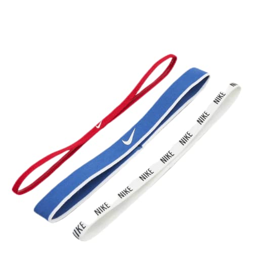 NIKE Mixed Width Headbands 3Pk Cinta para la Cabeza, Unisex Adulto, redwhiblu, Talla Única