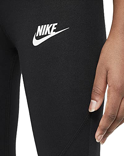 NIKE Nsw Favorites Gx Hw, Leggings Niñas, Black/white, 10 Años