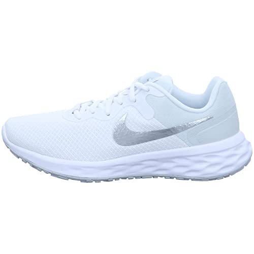 NIKE Revolution 6, Zapatillas de Gimnasia Mujer, White Metallic Silver Pure Platinum, 37.5 EU