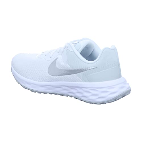 NIKE Revolution 6, Zapatillas de Gimnasia Mujer, White Metallic Silver Pure Platinum, 37.5 EU