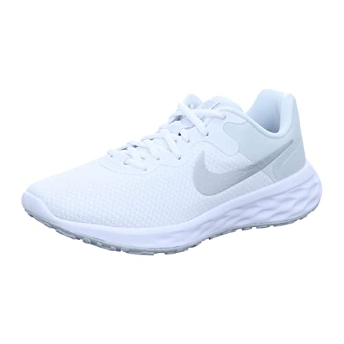 NIKE Revolution 6, Zapatillas de Gimnasia Mujer, White Metallic Silver Pure Platinum, 37.5 EU