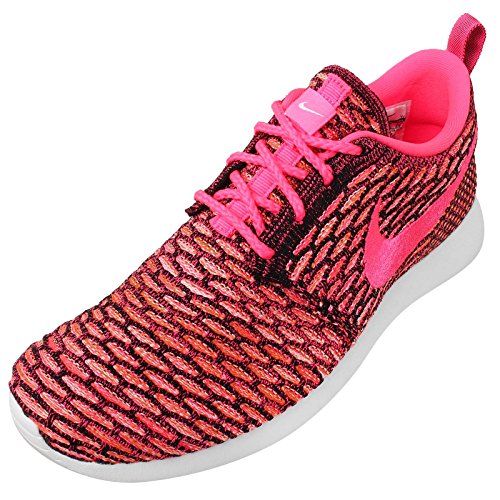 Nike Roshe One Flyknit - zapatillas para correr de mujer., Rosado (Black/Pink Pow-white-total Orange), 6 B(M) US