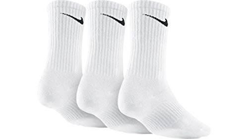 Nike Soken Lightweight Crew Paquete de 3 Pares Calcetines, Hombre, Blanco (White/Black), 38-42 EU