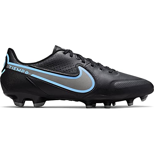 Nike Tiempo Legend 9 Academy FG/MG, Soccer Shoe Unisex Adulto, Black/Black-Iron Grey, 38.5 EU