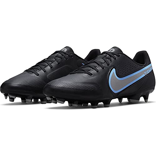 Nike Tiempo Legend 9 Academy FG/MG, Soccer Shoe Unisex Adulto, Black/Black-Iron Grey, 38.5 EU