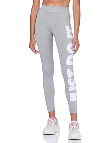 NIKE W NSW Essntl Gx HR Lggng JDI Leggings, Mujer, Dk Grey Heather/White, S