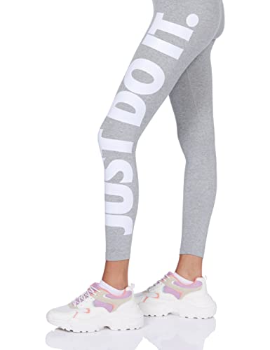 NIKE W NSW Essntl Gx HR Lggng JDI Leggings, Mujer, Dk Grey Heather/White, S